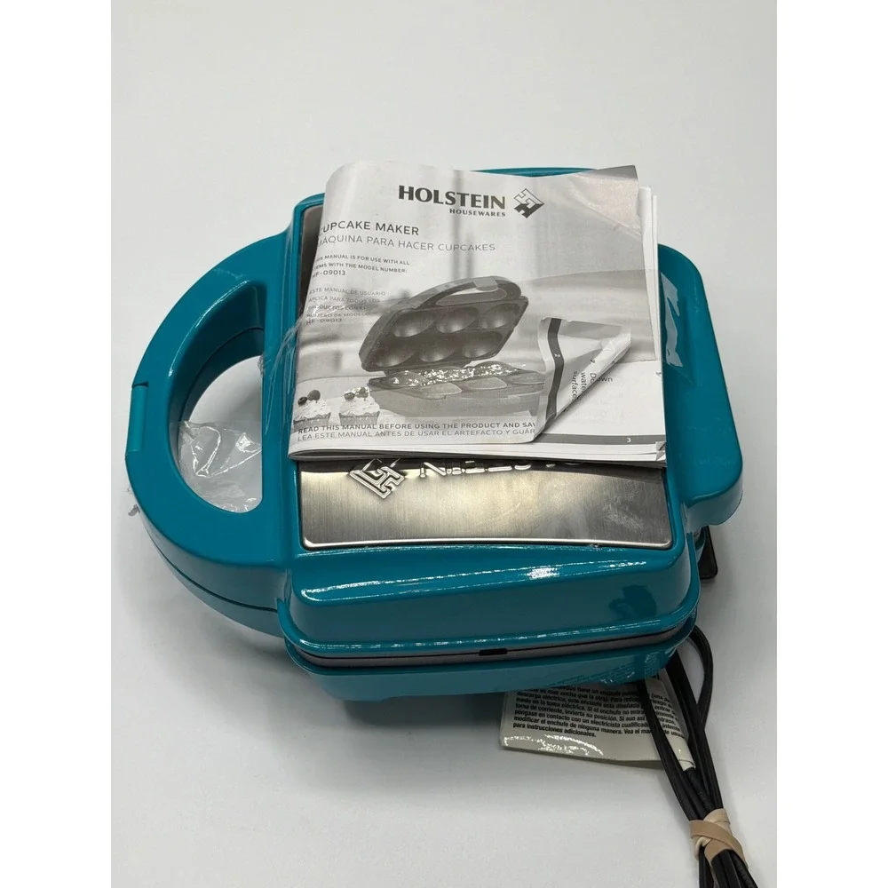 Holstein Housewares Teal‎ Electric Cupcake Maker Machine HF-09013 Nonstick 7